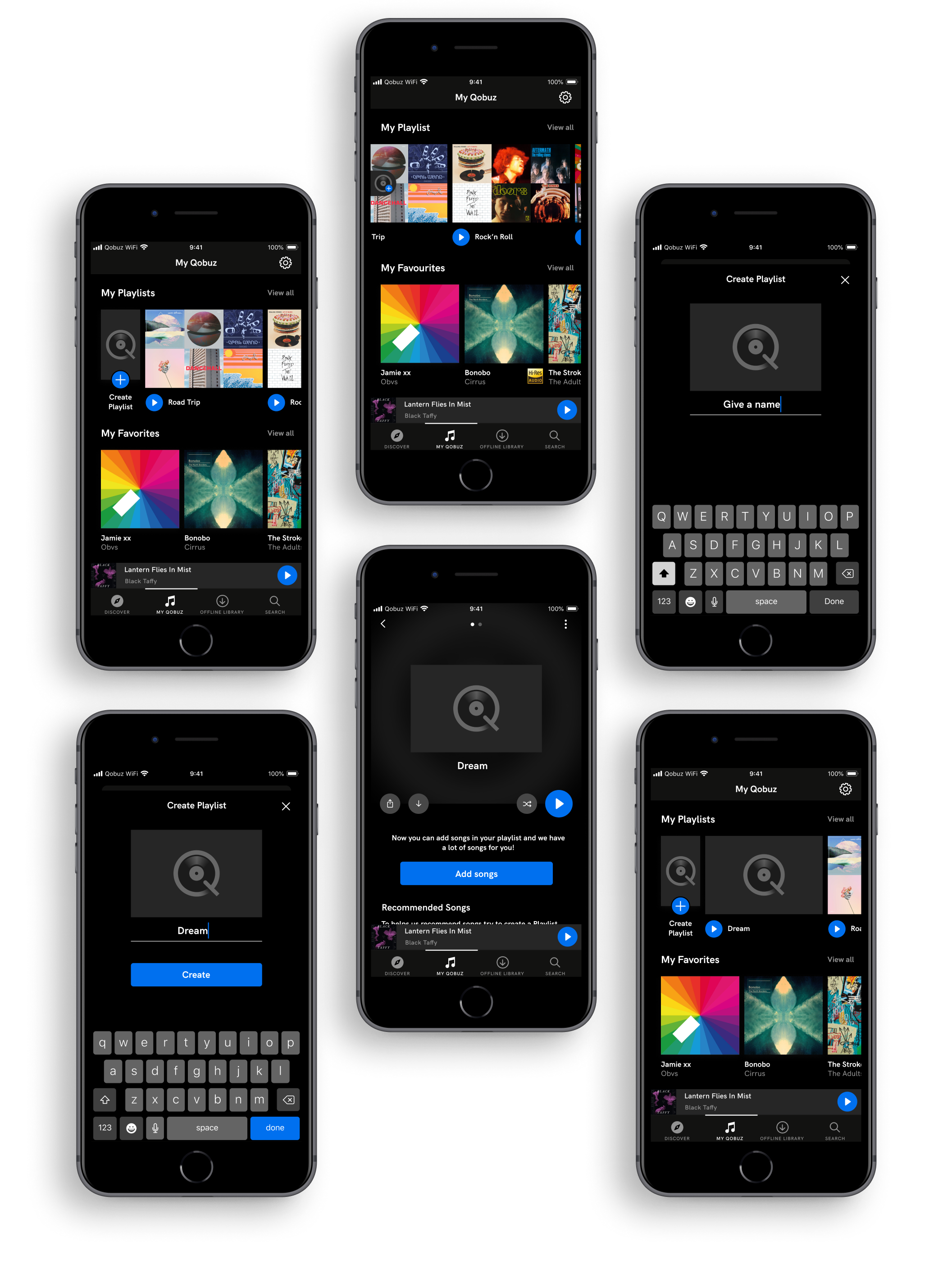 Qobuz Hi-Fi wireframes